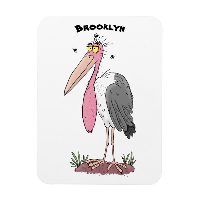 Tecknad för marabou stork magnet (Vertikal)