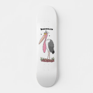 Tecknad för marabou stork mini skateboard bräda 18,5 cm