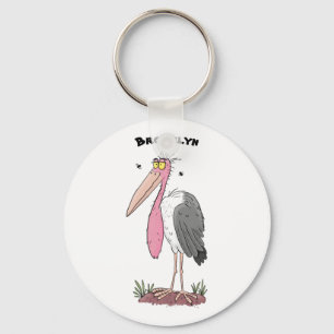 Tecknad för marabou stork nyckelring