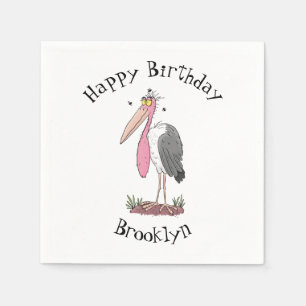 Tecknad för marabou stork pappersservett