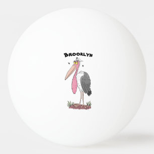 Tecknad för marabou stork pingisboll