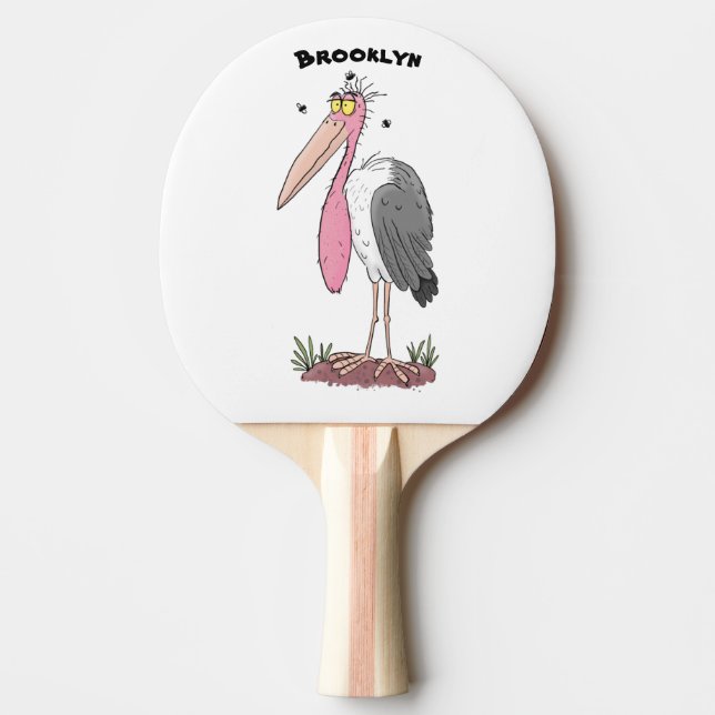 Tecknad för marabou stork pingisracket (Framsidan)