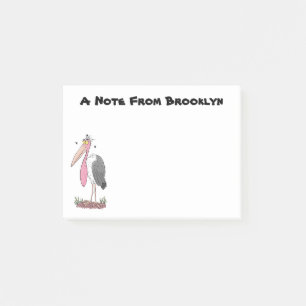 Tecknad för marabou stork post-it block