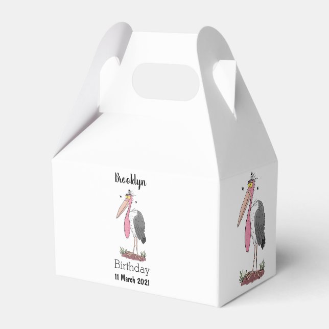 Tecknad för marabou stork presentaskar (Framsidan Sidan)