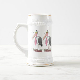 Tecknad för marabou stork sejdel