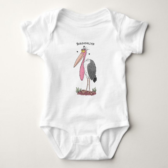 Tecknad för marabou stork t shirt (Framsida)