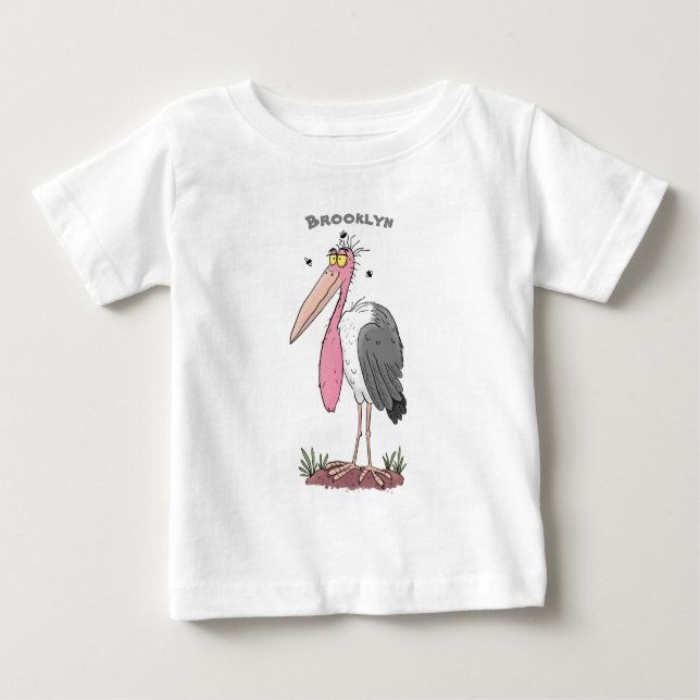 Tecknad för marabou stork t shirt (Framsida)