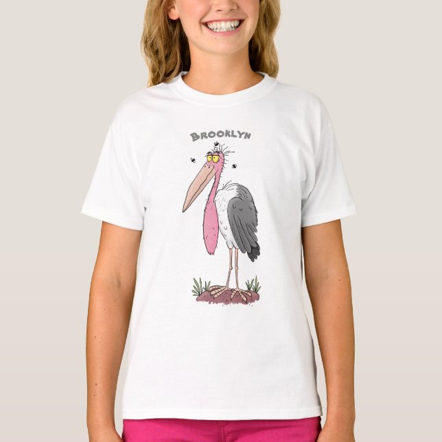Tecknad för marabou stork t shirt (Framsida)