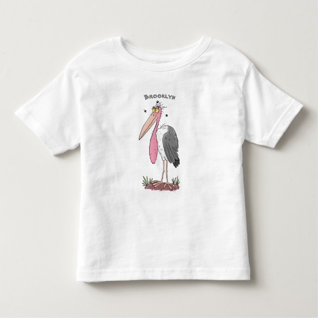 Tecknad för marabou stork t shirt (Framsida)
