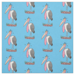 Tecknad för marabou stork tyg