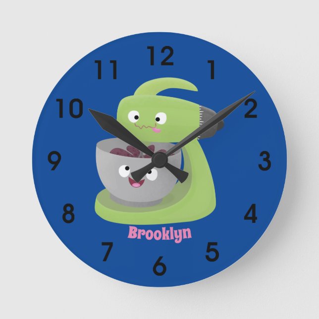 Tecknad för matlagningsmixer för köksartiklar rund klocka (Framsida)