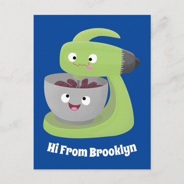 Tecknad för matlagningsmixer för köksartiklar vykort (Framsida)