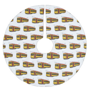 Tecknad för matningsvagn julgransmatta borstad polyester