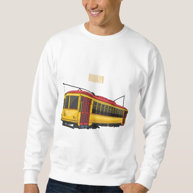 Tecknad för matningsvagn lång ärmad tröja (Framsida)