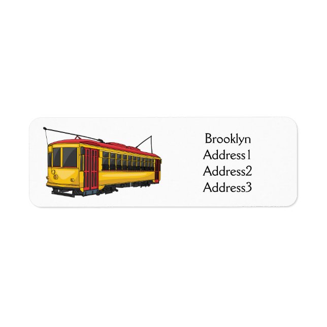 Tecknad för matningsvagn returadress etikett (Framsidan)