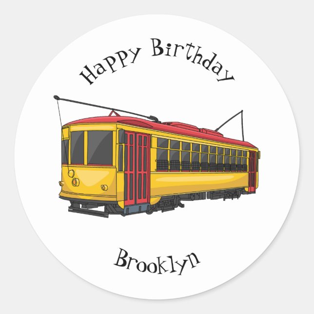 Tecknad för matningsvagn runt klistermärke (Framsida)