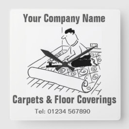 Tecknad för mattor och Golv Fyrkantig Klocka