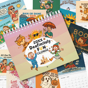 Tecknad för medvetenhet om Quirky-Döv Kalender