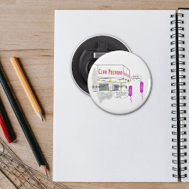 Tecknad för mikrobiologi flasköppnare