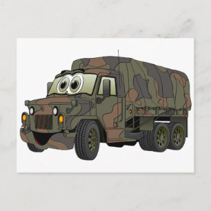 Tecknad för militär Troop Carrier Vykort