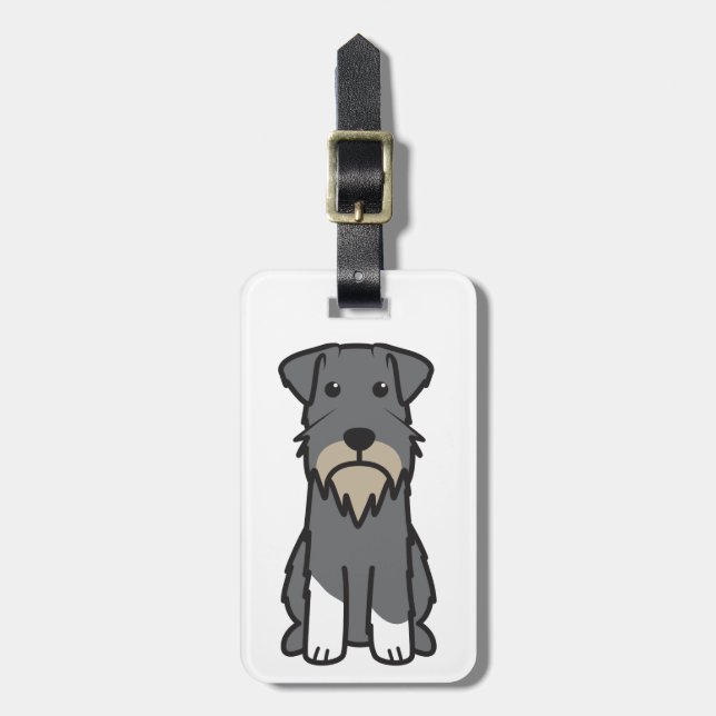 Tecknad för miniatyrSchnauzerhund Bagagebricka (Vertikal Framsida)