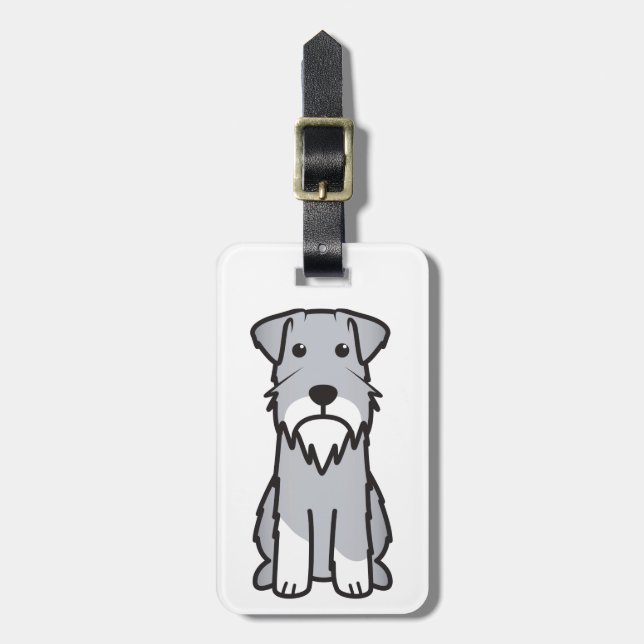 Tecknad för miniatyrSchnauzerhund Bagagebricka (Vertikal Framsida)