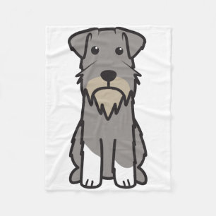 Tecknad för miniatyrSchnauzerhund Fleecefilt