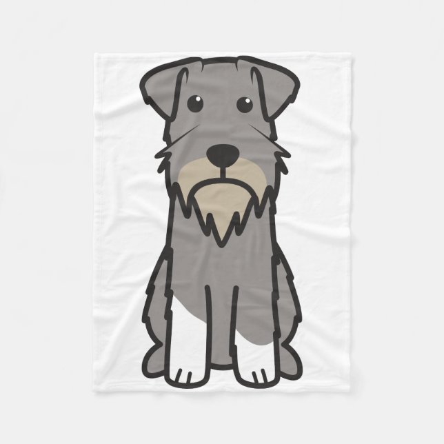 Tecknad för miniatyrSchnauzerhund Fleecefilt (Framsidan)