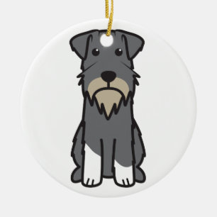 Tecknad för miniatyrSchnauzerhund Julgransprydnad Keramik