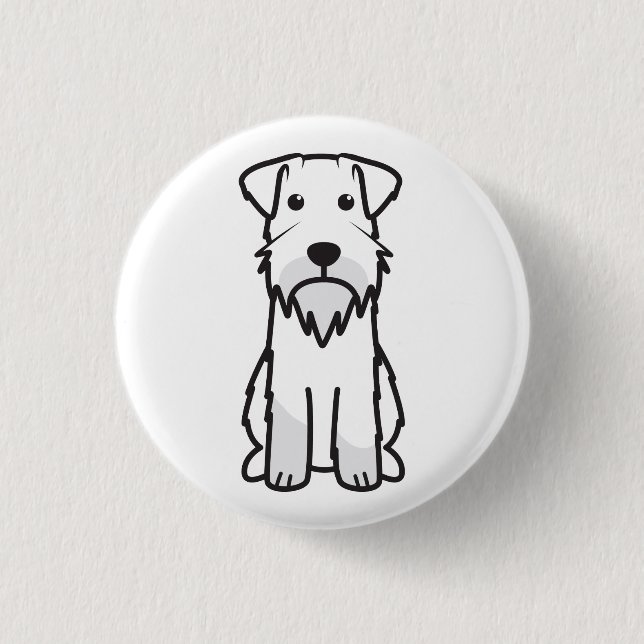 Tecknad för miniatyrSchnauzerhund Knapp (Framsida)