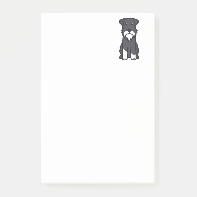 Tecknad för miniatyrSchnauzerhund Post-it Block (Framsida)