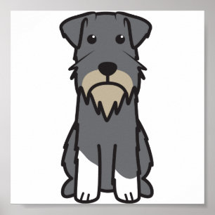 Tecknad för miniatyrSchnauzerhund Poster