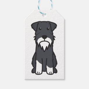 Tecknad för miniatyrSchnauzerhund Presentetikett