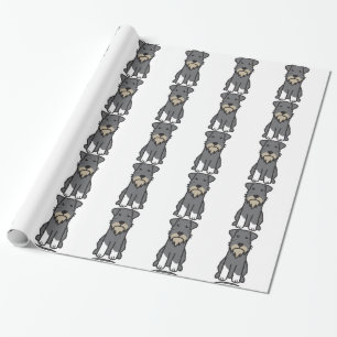 Tecknad för miniatyrSchnauzerhund Presentpapper
