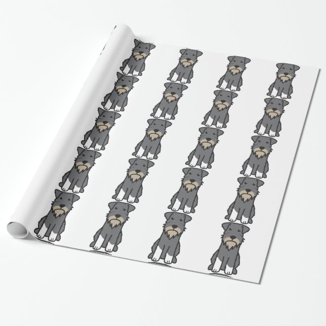Tecknad för miniatyrSchnauzerhund Presentpapper (Utrullad)
