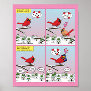 Tecknad för moderna fågelmätare poster