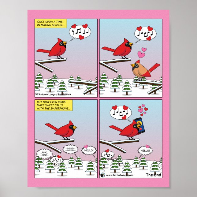 Tecknad för moderna fågelmätare poster (Framsidan)