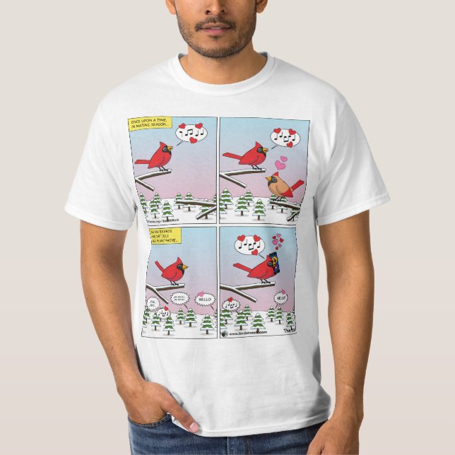 Tecknad för moderna fågelmätare t shirt (Framsida)