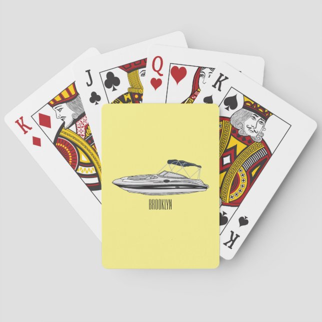 Tecknad för motorbåtar casinokort (Baksidan)