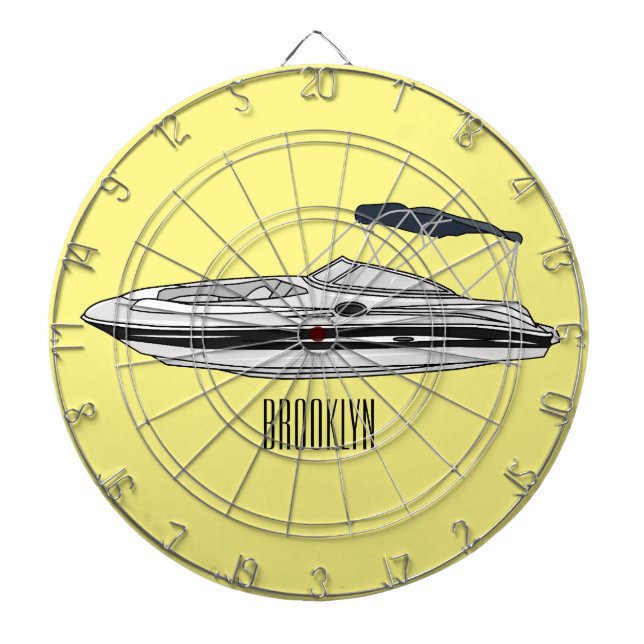 Tecknad för motorbåtar darttavla (Framsidan)