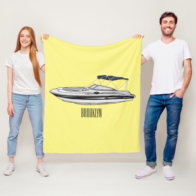 Tecknad för motorbåtar fleecefilt (På plats)