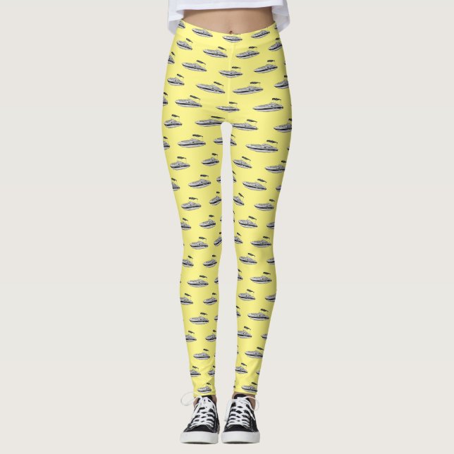 Tecknad för motorbåtar leggings (Framsida)