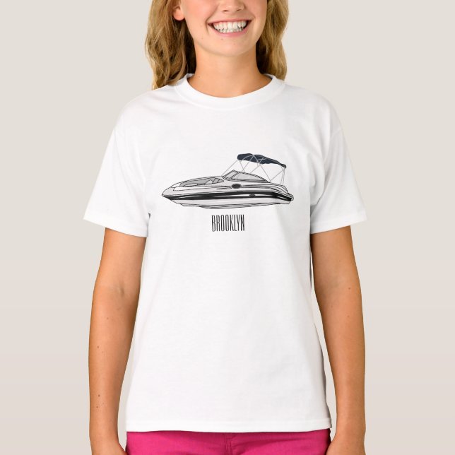 Tecknad för motorbåtar t shirt (Framsida)