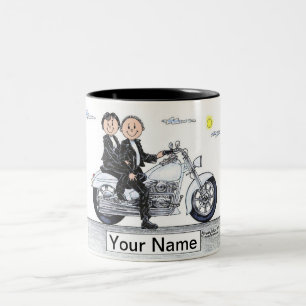 Tecknad för motorcykel par per PrintedPerfection.c Två-Tonad Mugg