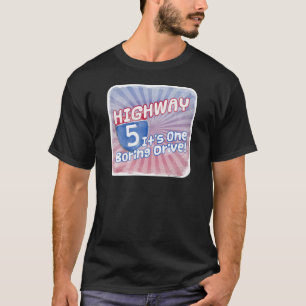 Tecknad för motorväg 5 Boredom Slogan Tee Shirt