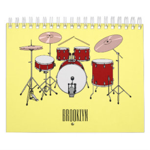 Tecknad för musikinstrument kalender