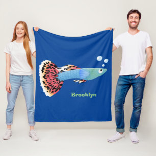 Tecknad för nordisk av pigmenterad fisk i Cute fi Fleecefilt