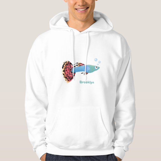 Tecknad för nordisk  av pigmenterad fisk i Cute fi Hoodie (Framsida)