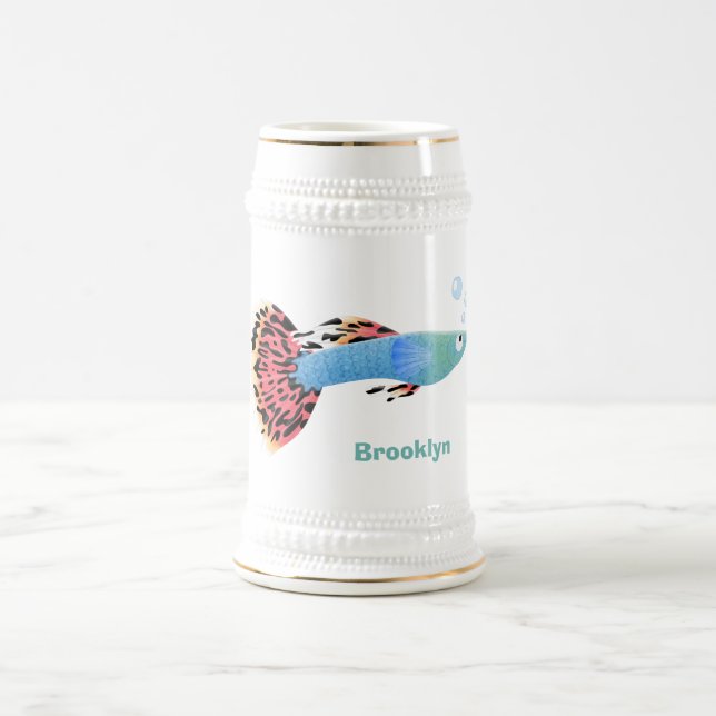 Tecknad för nordisk  av pigmenterad fisk i Cute fi Sejdel (Center)