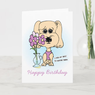 Tecknad för Novelty av Hund för Blommigt av kalkyl Kort